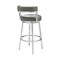 Armen Living Madrid 30" Bar Height Swivel Gray Faux Leather and Brushed Stainless Steel Bar Stool LCMABABSGR30 - alternate 8